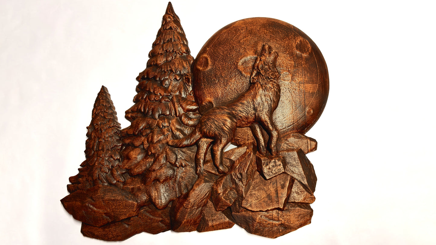 3D Wolf Carving