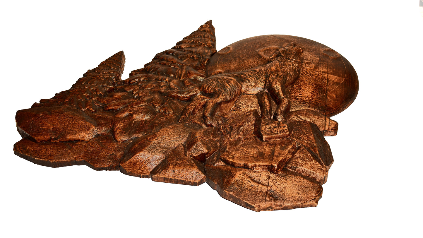 3D Wolf Carving